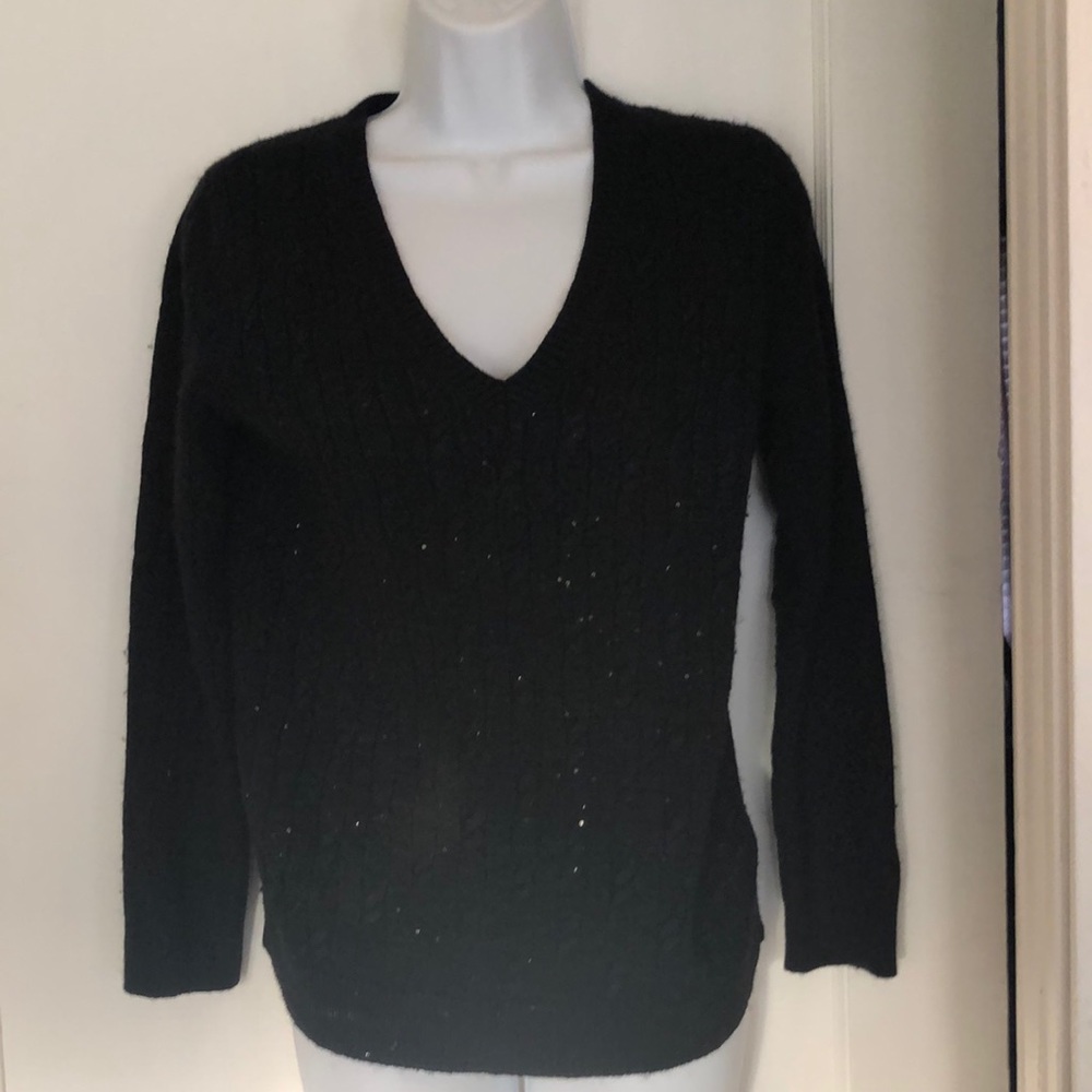 Black Loft Sweater with Beading. Size Small